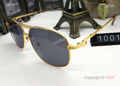 Cartier Black Shade Lens Glasses Gold & Brown Frame - Perfect Replica